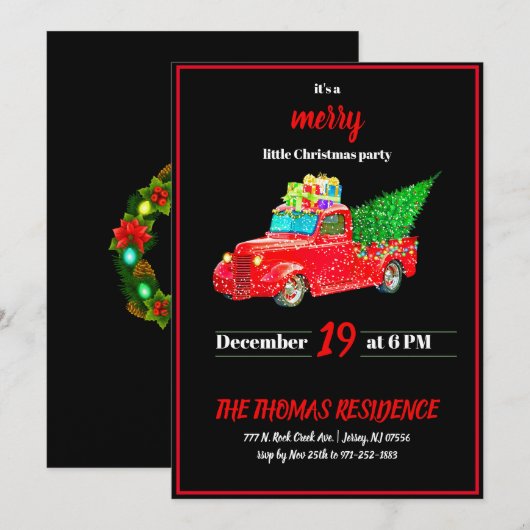 speciale kerstmis met Red Truck Kaart (Voorkant / Achterkant)