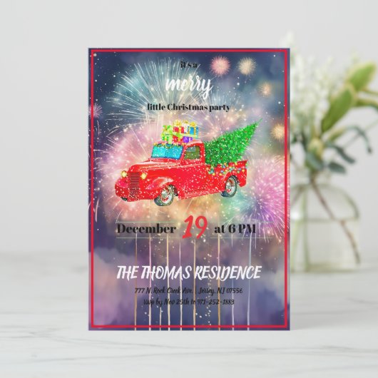 speciale kerstmis met Red Truck Kaart (Staand voorkant)