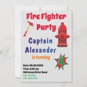 Speciale kinderen op zaterdag Amathday Firefighter Kaart (Achterkant)