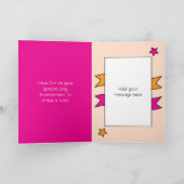 Speciale kleindochter aap kinder roze verjaardag kaart (Binnen)