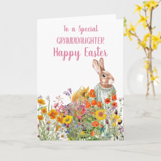 Speciale kleindochter  Bunny Kaart (Gele Bloem)