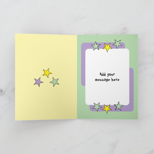 Speciale kleindochter naam paarse verjaardag kaart (Binnen)