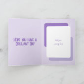 Speciale kleindochter voegt foto paarse verjaardag kaart (Binnen)