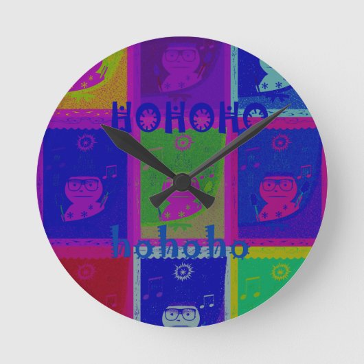 Speciale kleuren voor Santa HoHoho-Pop Ronde Klok (Voorkant)