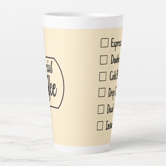 Speciale koffie latte mok (Voorkant)