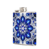 Speciale kolf met Blauw Wit Kleuren Design Heupfles (Links)