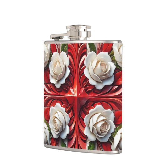 Speciale kolf met Engelse Rozen Design Heupfles (Links)