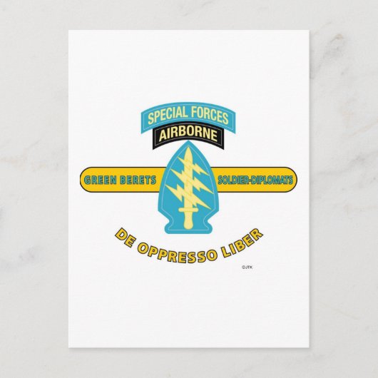 SPECIALE KRACHTEN AIRBORNE "DE OPPRESSO LIBER" BRIEFKAART (Voorkant)