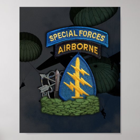 speciale krachten groene berets sfg - flitsdruk poster (Voorkant)