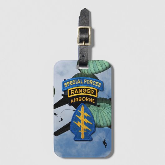 speciale krachten groene bergen SFG SFGA-patch Bagagelabel (Voorkant (verticaal))