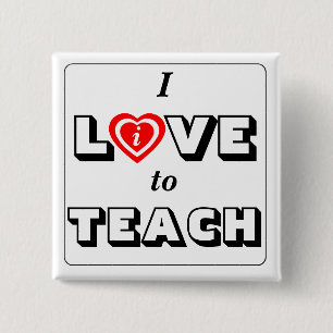 Speciale leerlingenliefde / Live naar Teach Motto Vierkante Button 5,1 Cm