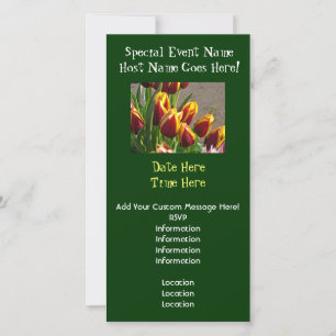 Speciale lente uitnodigingskaart met tulpenfoto
