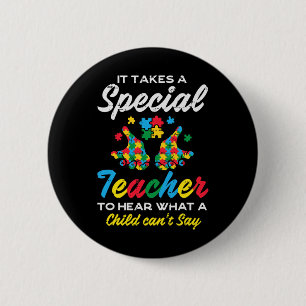 Speciale leraar om kinderen te horen Kant autisme Ronde Button 5,7 Cm