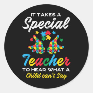 Speciale leraar om kinderen te horen Kant autisme Ronde Sticker
