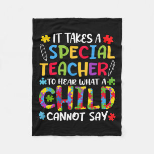 Speciale leraar om te horen kind autisme bewustzij fleece deken