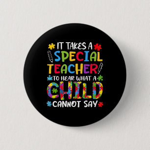 Speciale leraar om te horen kind autisme bewustzij ronde button 5,7 cm