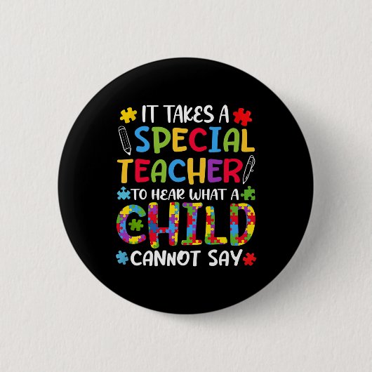 Speciale leraar om te horen kind autisme bewustzij ronde button 5,7 cm (Voorkant)