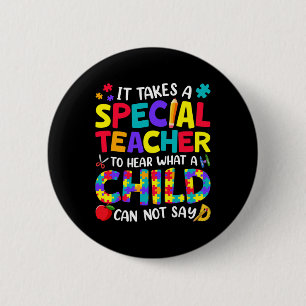 Speciale leraar om te horen wat een kind autisme w ronde button 5,7 cm