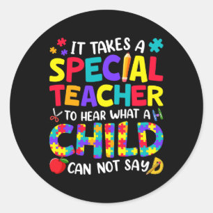 Speciale leraar om te horen wat een kind autisme w ronde sticker