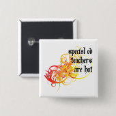 Speciale leraren zijn warm vierkante button 5,1 cm (Voorkant /achterkant)
