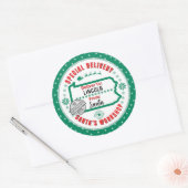 Speciale levering aan Santa Child in Pennsylvania Ronde Sticker (Envelop)