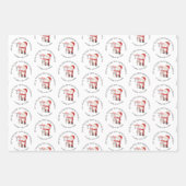 Speciale levering - Aangepaste Santa Stamps Inpakpapier Vel (Voorkant)