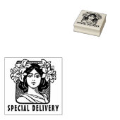 Speciale levering Art Nouveau dame met bloemen Rubberstempel (Gestempeld)
