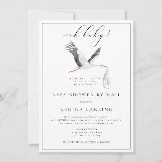 Speciale levering Baby shower per post Kaart (Voorkant)