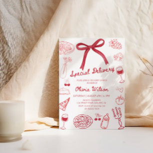 Speciale levering Baby shower - Pizza Theme Party Kaart
