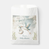 Speciale Levering Blauw  Ooievaar Baby shower Bedankzakje (Voorkant)