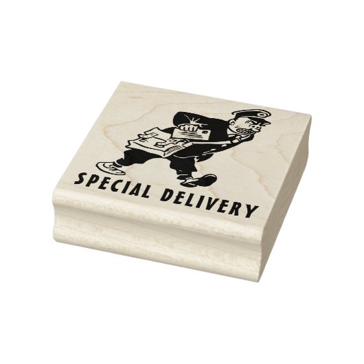 Speciale Levering boze postbode cartoon Rubberstempel (Stempel)