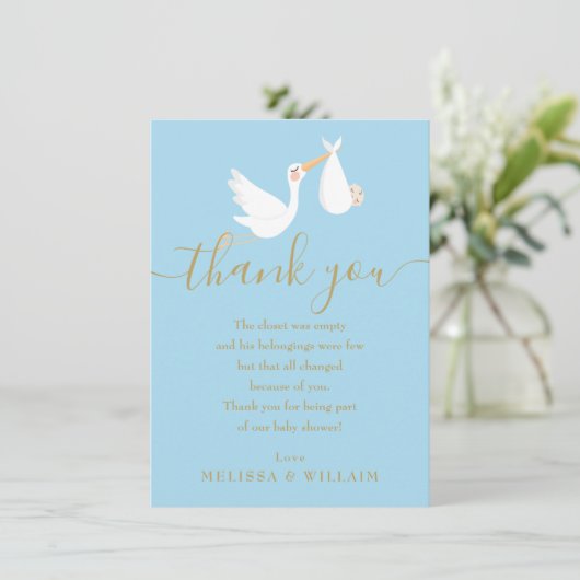 Speciale levering Dank u Baby shower / Sprinkle Bedankkaart (Staand voorkant)