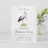 Speciale levering | Elegant Waterverf Stork Baby (Staand voorkant)