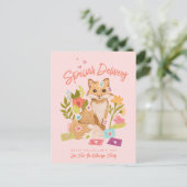 Speciale levering Fox & Floral Valentijnsdag Feestdagenkaart (Staand voorkant)