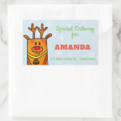 Speciale levering - Funny Reindeer Kerstmis Rechthoekige Sticker (Tas)