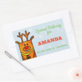 Speciale levering - Funny Reindeer Kerstmis Rechthoekige Sticker (Envelop)
