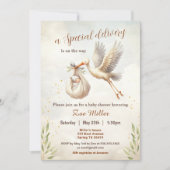 Speciale Levering Geslacht Neutraal Ooievaar Baby  Kaart (Voorkant)