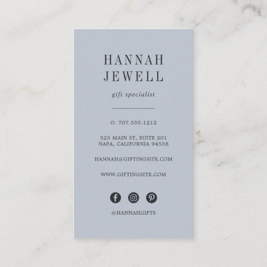 Speciale levering | Giften Service/Event Planner Visitekaartje (Achterkant)