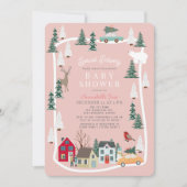 Speciale levering Holiday Town Roze Baby shower Kaart (Voorkant)