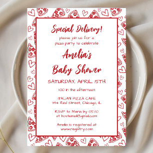 Speciale levering Italiaans Pizza Party Baby showe Kaart