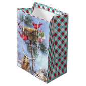 Speciale levering, Kardinalen in een Snowy Mailbox Medium Cadeauzakje (Voorkant Gekanteld)