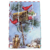 Speciale levering, Kardinalen in een Snowy Mailbox Medium Cadeauzakje (Achterkant)