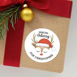 Speciale levering Kerst Schattige Kinder rendieren Ronde Sticker