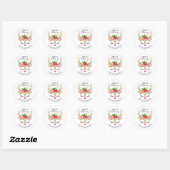 Speciale levering Kerst Schattige rendier gezicht Ronde Sticker (Vel)