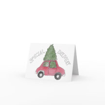 Speciale levering - Kerstboom in auto