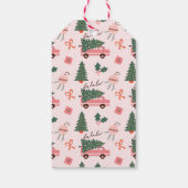 Speciale levering Kerstboom Retro roze Van Cadeaulabel (Achterkant)