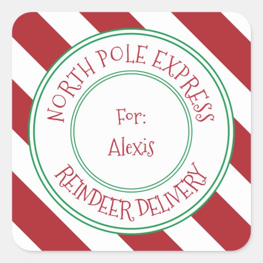 Speciale levering kerstcadeauLabel Noordpool Vierkante Sticker (Voorkant)