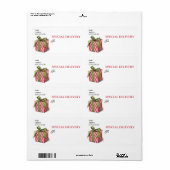 SPECIALE LEVERING, kerstpakket bewerkbaar Etiket (Full Sheet)