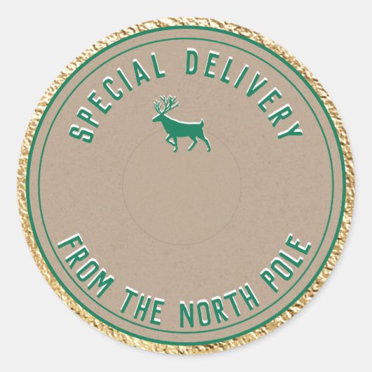 Speciale levering Kraft uit de Noordpool Gold Cl Ronde Sticker (Voorkant)