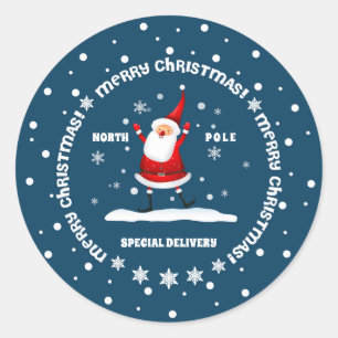 Speciale levering met de Noordpool Kerstmis Ronde Sticker